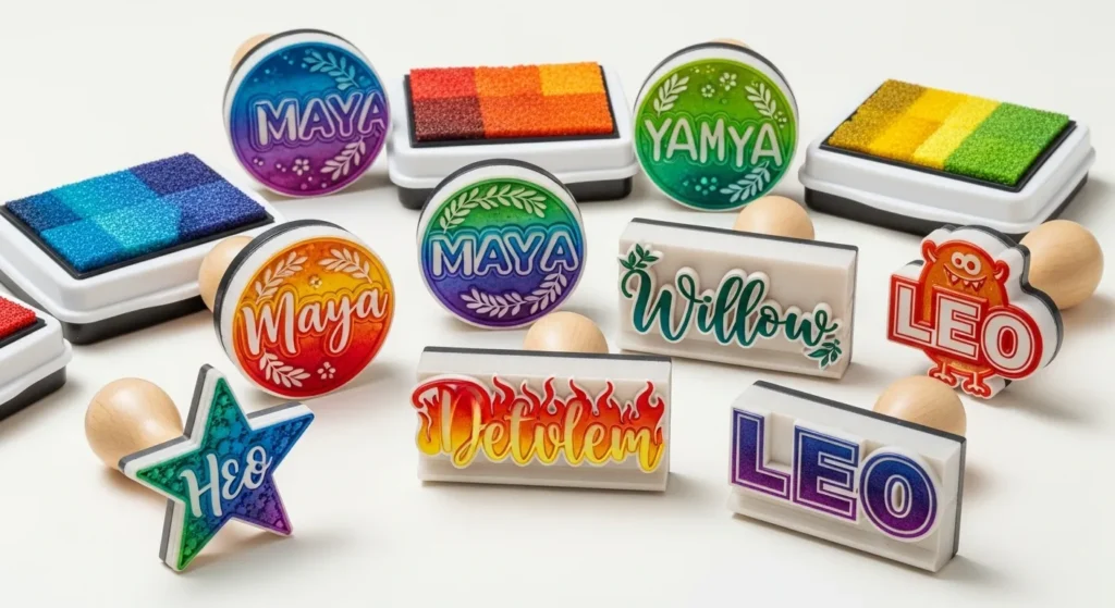 Colorful Name Stamp Designs