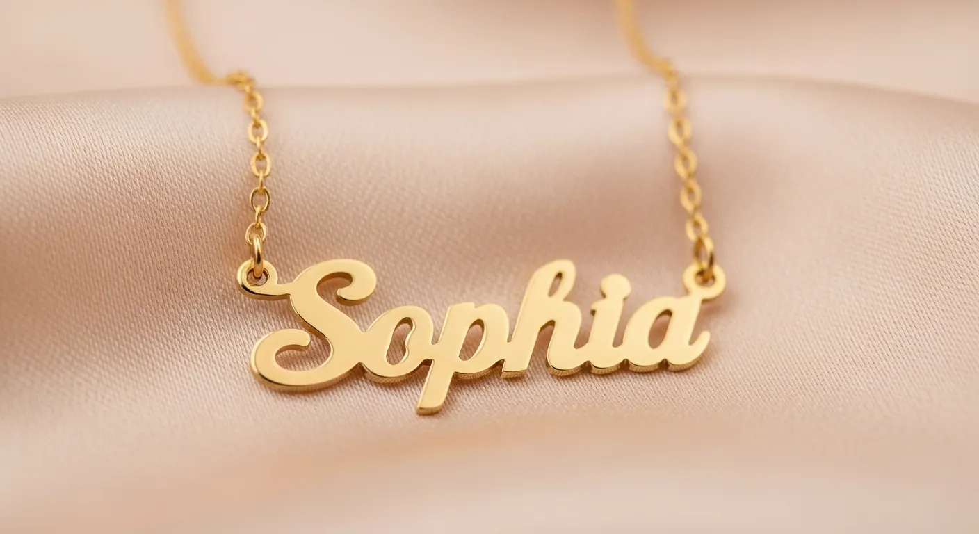Gold Name Necklace for Women