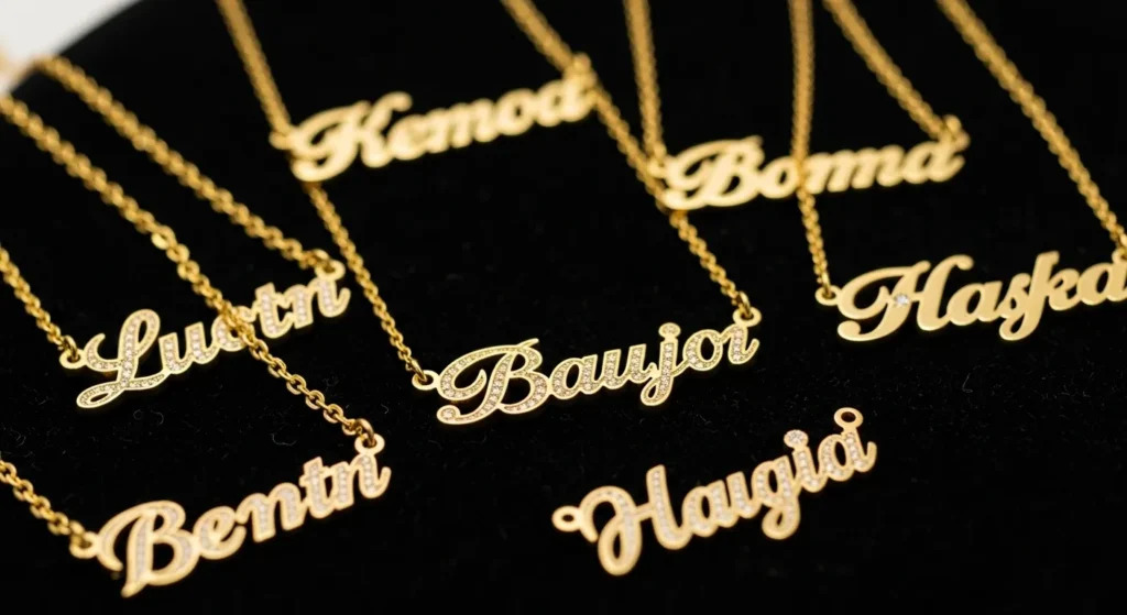Statement Gold Name Necklaces